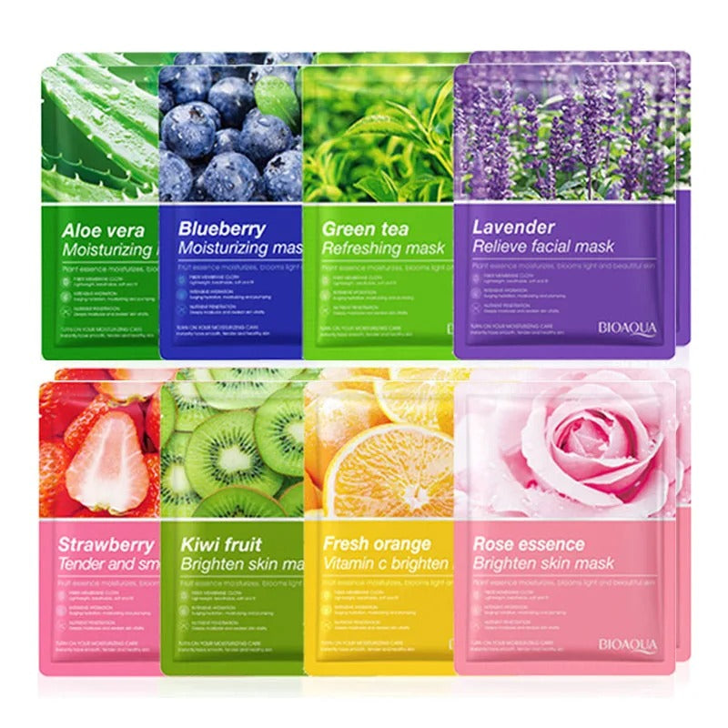 Natural Plant Facial Mask Set – Moisturizing, Firming & Hydrating Skin Care (8pcs)