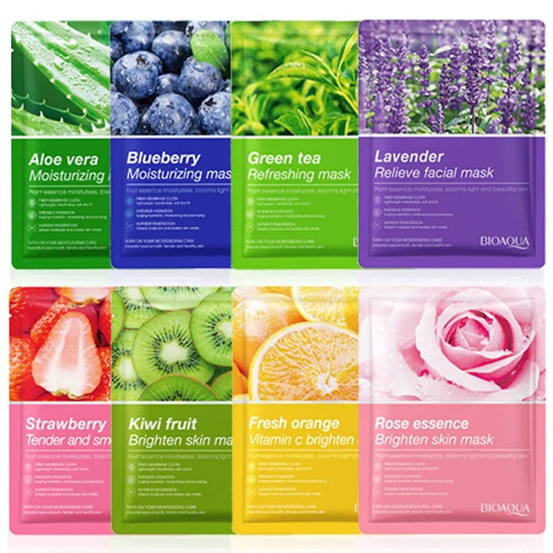 Natural Plant Facial Mask Set – Moisturizing, Firming & Hydrating Skin Care (8pcs)