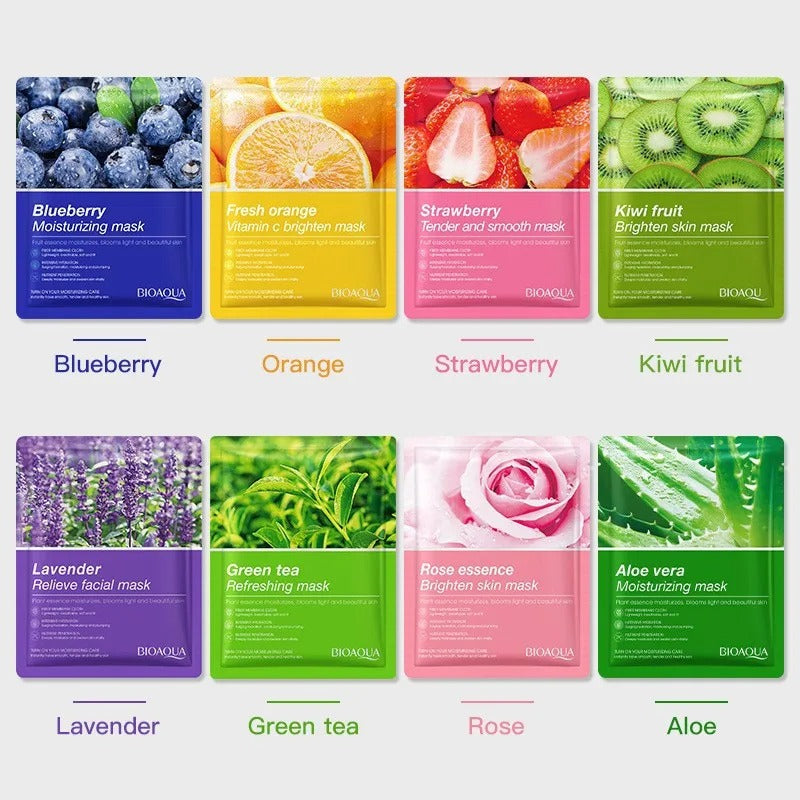 Natural Plant Facial Mask Set – Moisturizing, Firming & Hydrating Skin Care (8pcs)