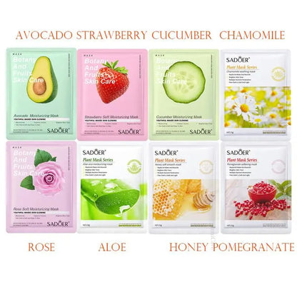 Natural Plant Facial Mask Set – Moisturizing, Firming & Hydrating Skin Care (8pcs)