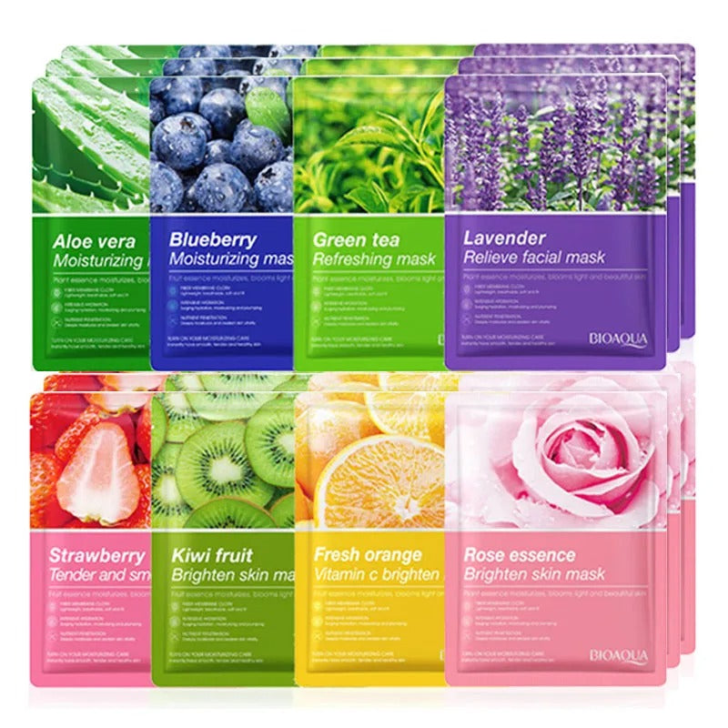 Natural Plant Facial Mask Set – Moisturizing, Firming & Hydrating Skin Care (8pcs)