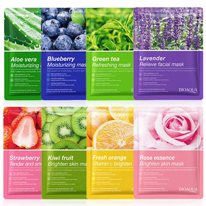 Natural Plant Facial Mask Set – Moisturizing, Firming & Hydrating Skin Care (8pcs)