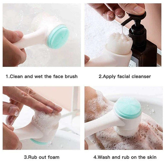 Double-Sided Facial Cleansing Brush