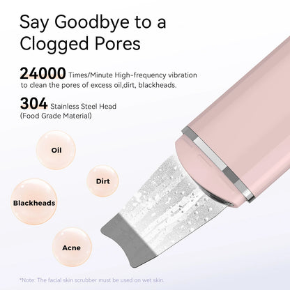 Ultrasonic Skin Scrubber – Deep Cleansing, Blackhead Removal & Face Lifting Device