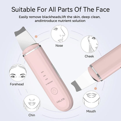 Ultrasonic Skin Scrubber – Deep Cleansing, Blackhead Removal & Face Lifting Device