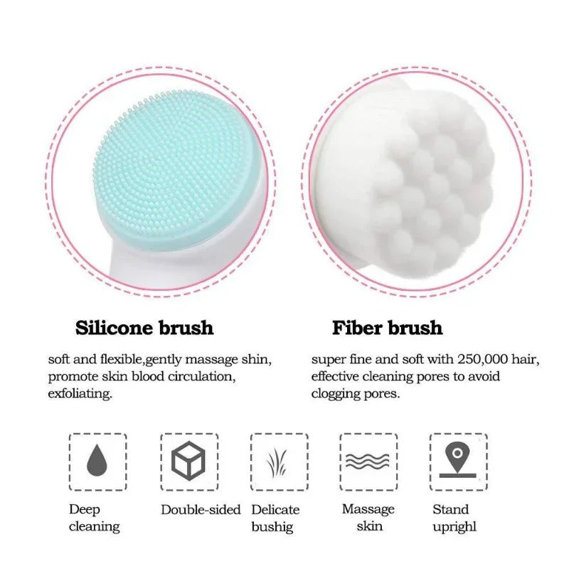 Double-Sided Facial Cleansing Brush