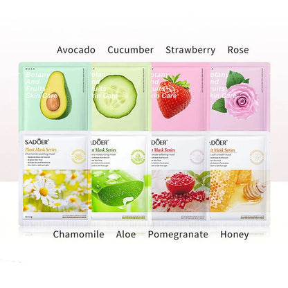Natural Plant Facial Mask Set – Moisturizing, Firming & Hydrating Skin Care (8pcs)