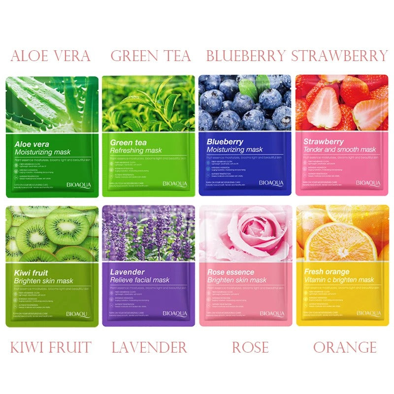 Natural Plant Facial Mask Set – Moisturizing, Firming & Hydrating Skin Care (8pcs)