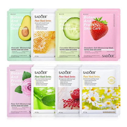 Natural Plant Facial Mask Set – Moisturizing, Firming & Hydrating Skin Care (8pcs)